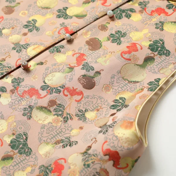 Gourd Song Brocade Silk Vest Detail 2