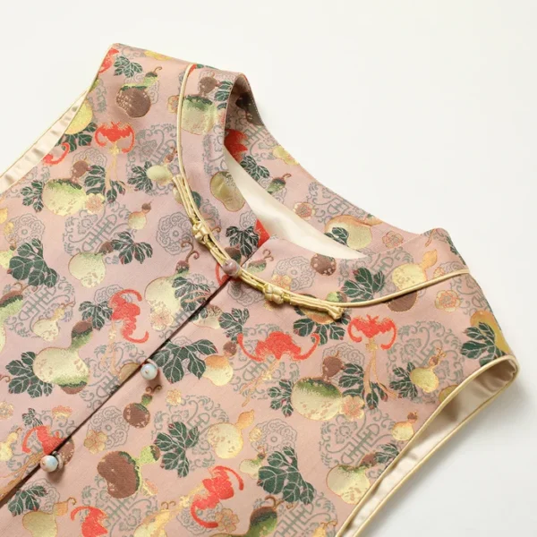 Gourd Song Brocade Silk Vest for Ladies