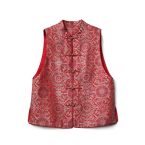 Red Bada Yun Song Brocade Silk Vest