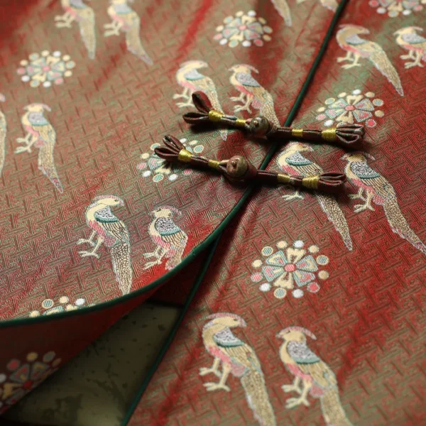Zhai Niao Shu Brocade Silk Vest Detail 1