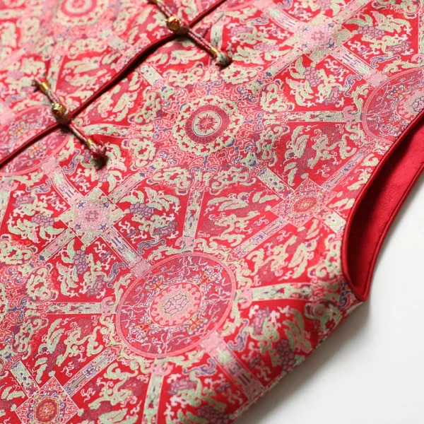 Zhai Niao Shu Brocade Silk Vest for Ladies Detail 1