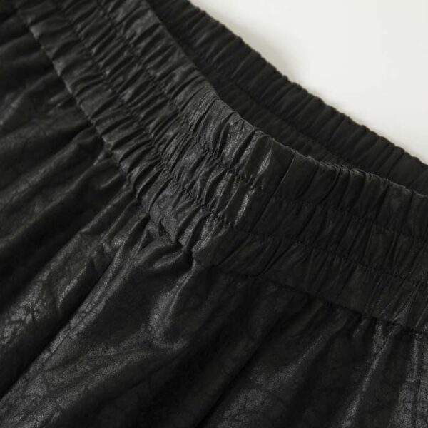 Crackle-patterned xiang yun sha silk straight-leg carrot pants for ladies