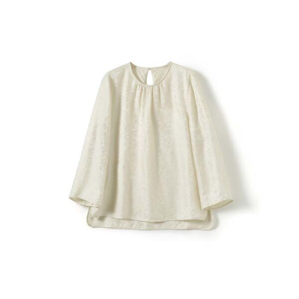 Gold jacquard mulberry pure silk outer shirt