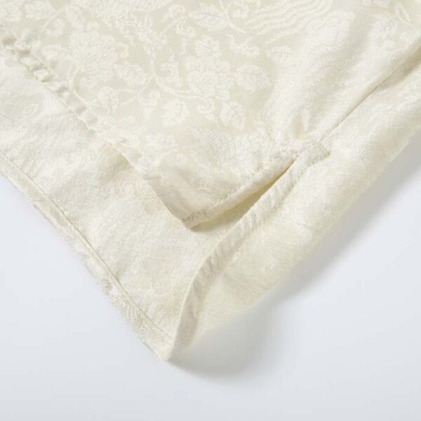 Gold jacquard mulberry pure silk outer shirt detail 2
