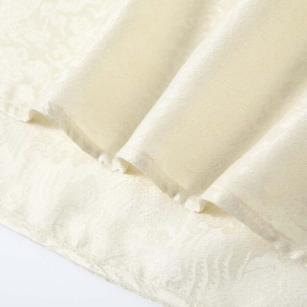 Gold jacquard mulberry pure silk outer shirt detail 3
