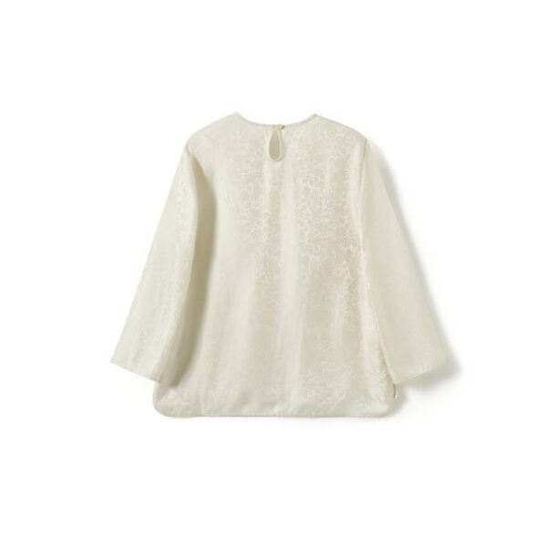 Gold jacquard mulberry pure silk outer shirt womens