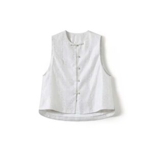 Pinellia and mother-of-pearl inlaid mulberry pure silk vest