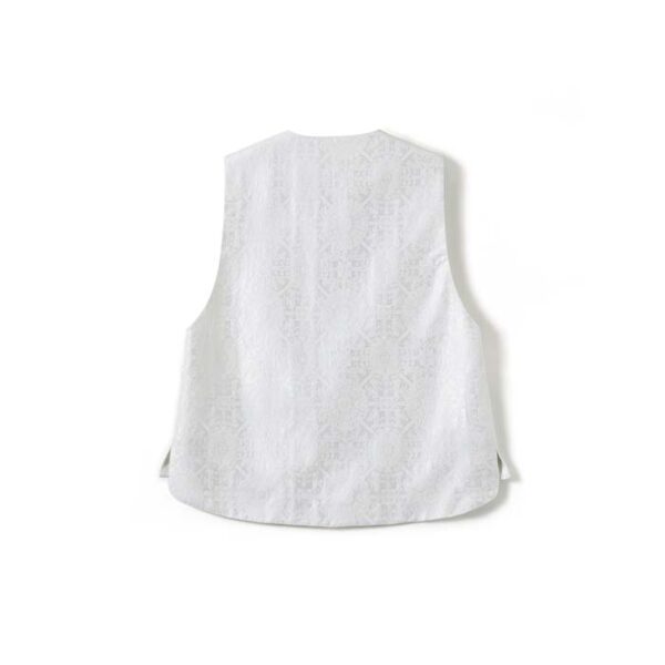 Pinellia and mother-of-pearl inlaid mulberry pure silk vest womens