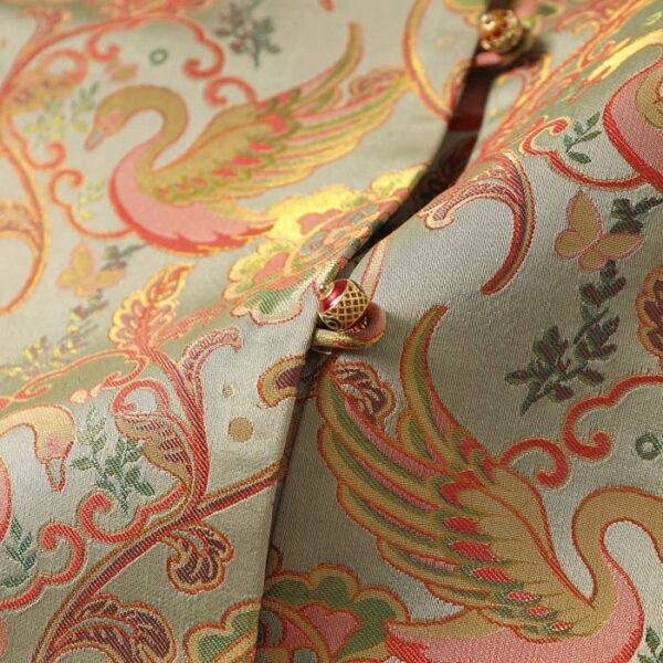 Swan Lake 45 Momme Song Brocade Vest detail 2