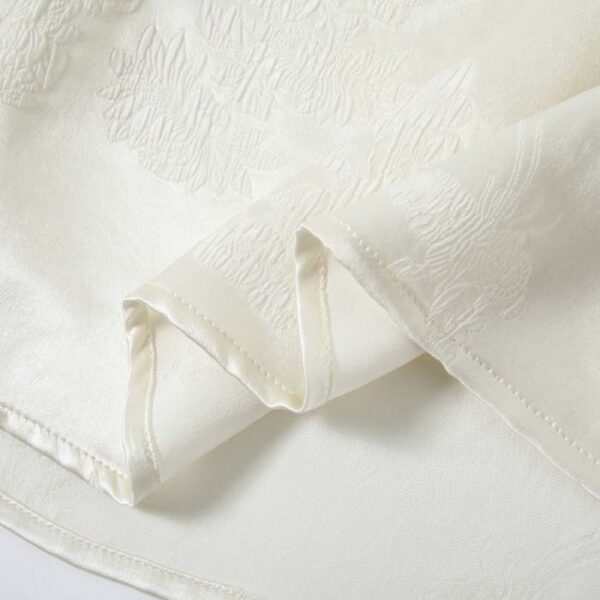 jacquard pure silk short-sleeved top detail 1