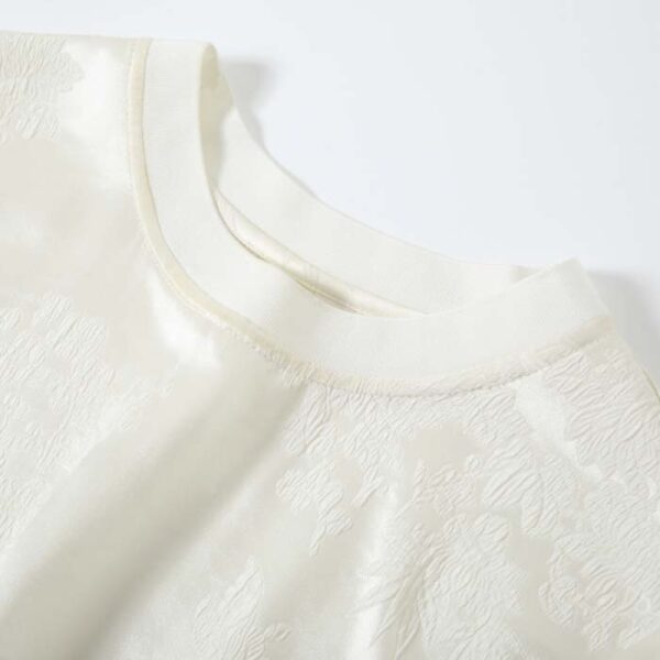 jacquard pure silk short-sleeved top for ladies