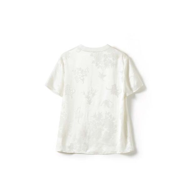 jacquard pure silk short-sleeved top womens