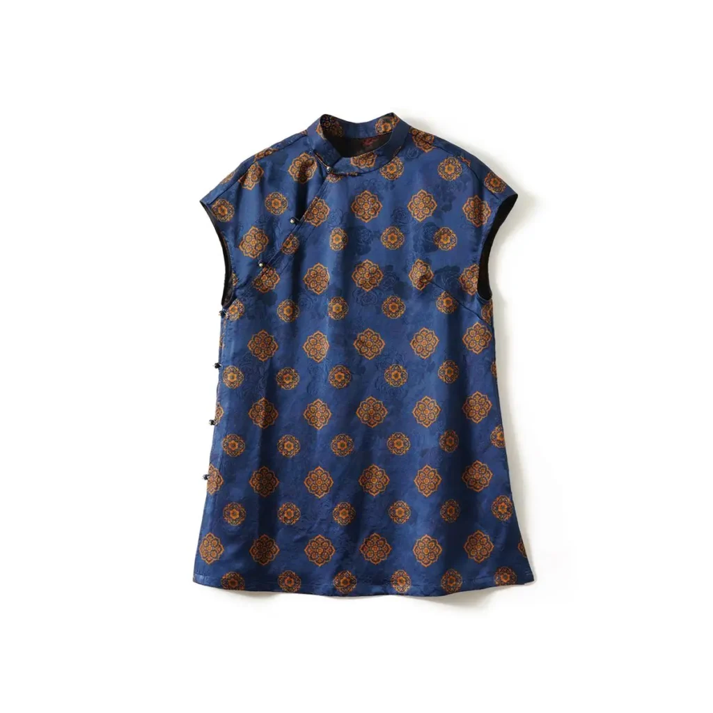 Red Xiang Yun Sha Silk Sleeveless Mid-length Top