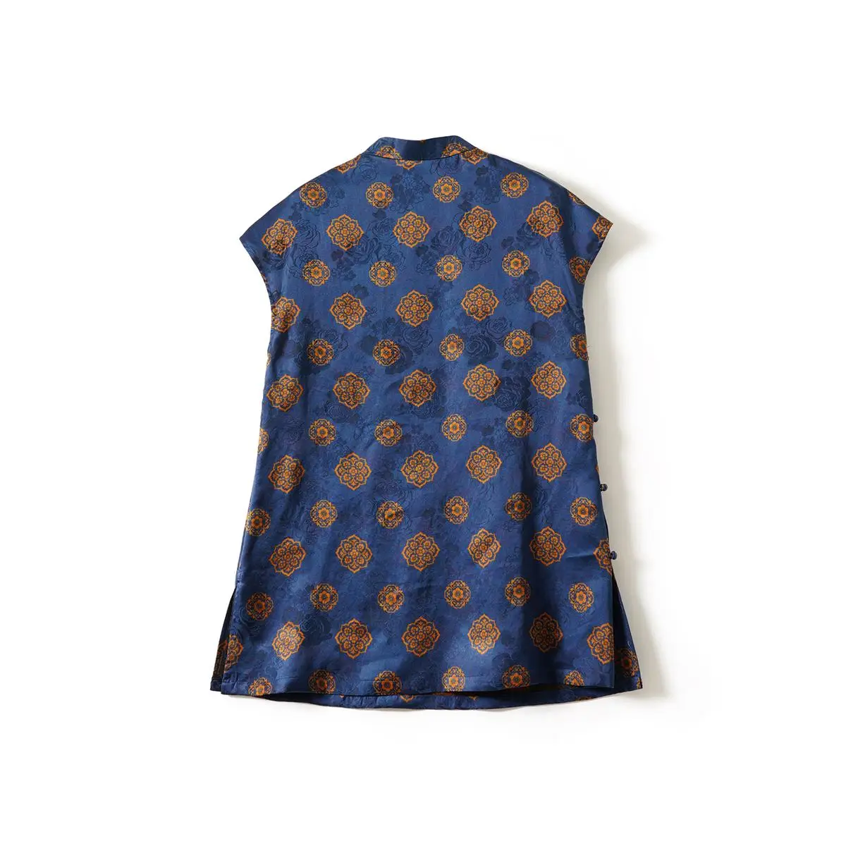 Red Xiang Yun Sha Silk Sleeveless Mid-length Top Women
