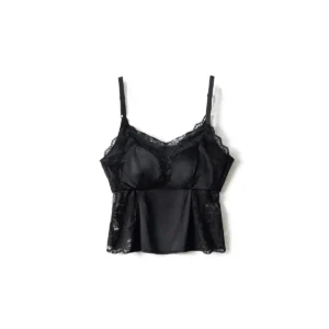 Satin Lace Beautiful Back Mulberry Silk Black Silk Camisole